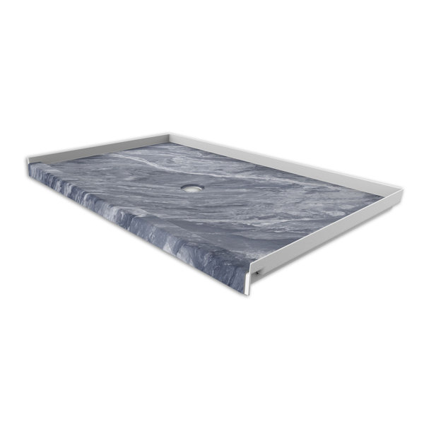 FlexStone 60"L x 36"W Single Threshold Alcove Shower Base with Center